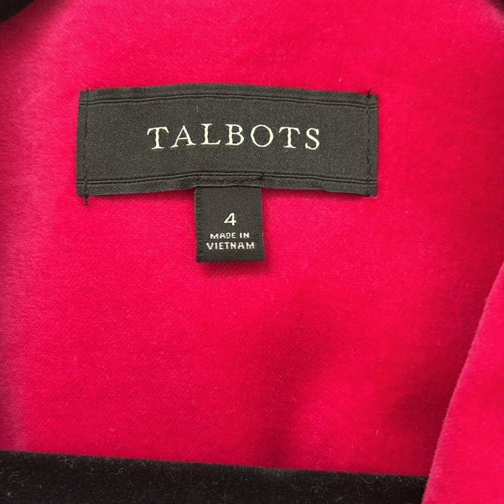 Women's Talbots Aberdeen Blazer Jacket Pink Velvet Size 4 - Picture 2 of 11